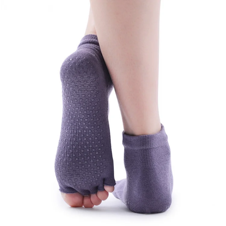 

Bonypony Professional Non Slip Yoga Socks Women's Plie Half Toe Grip Socks Home Gym Fiver Finger Toe Socks, N/a