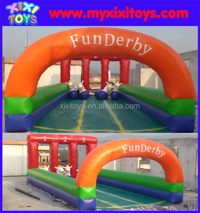 Xixi Durable Airtight Inflatable Jump Derby Pony Horses For Race Sport