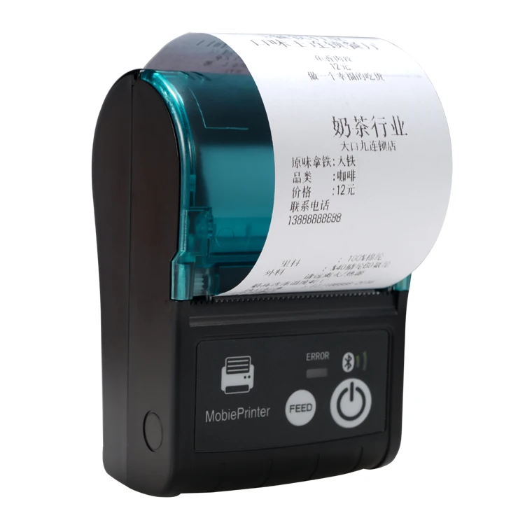 

mini Pos printer PT-58P 58mm thermal paper roll handheld invoice thermal receipt printer, Black