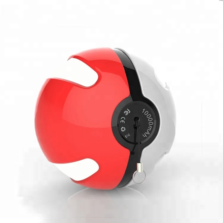 

China supplier factory price 10000mah Poke ball Pokeball Pokemon go portable USB charger power, Red+white