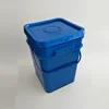 Black Rectangular 5 gallon HDPE PP plastic pail with printing