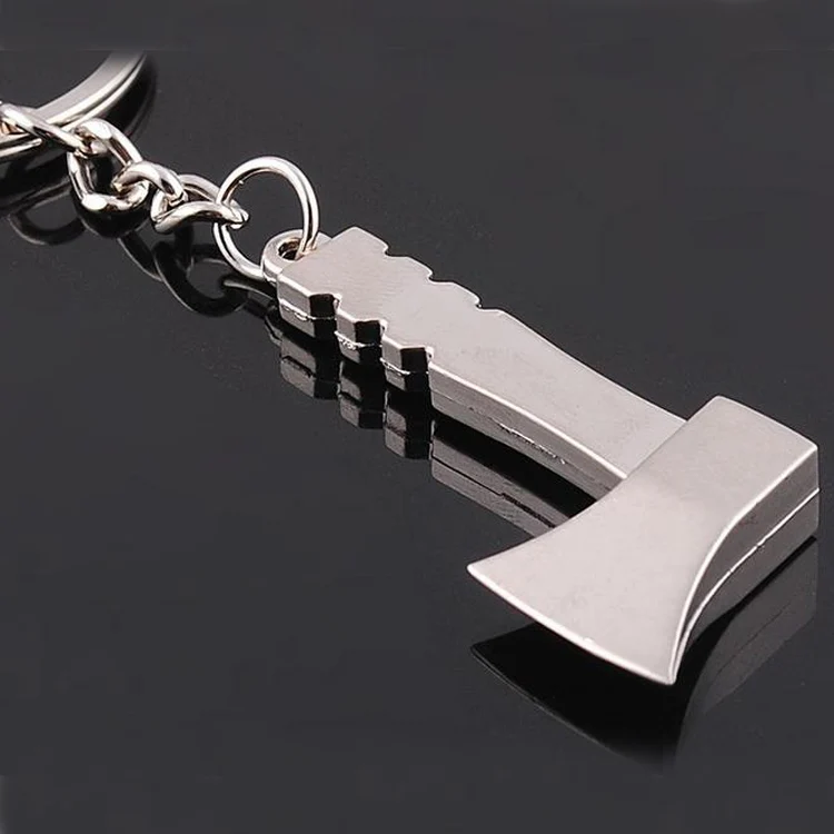 

Zinc Alloy Nickel Color Axe Pendant Key Chain