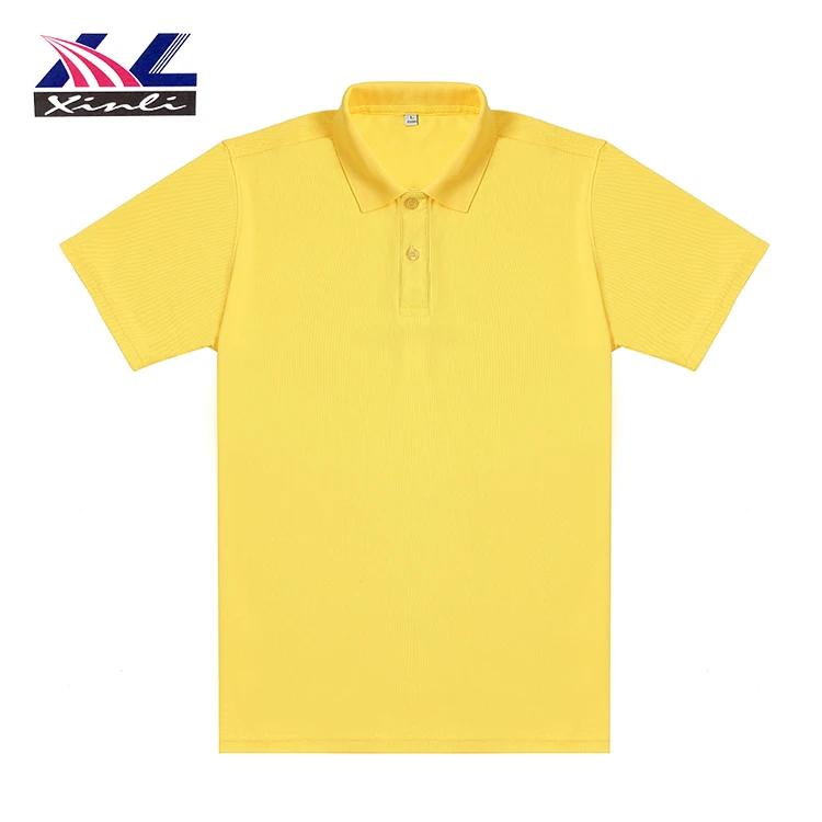 
OEM Factory Wholesale Supply 2020 yellow polo shirt casual spring summer Custom Dri Fit yellow Golf Shirts 