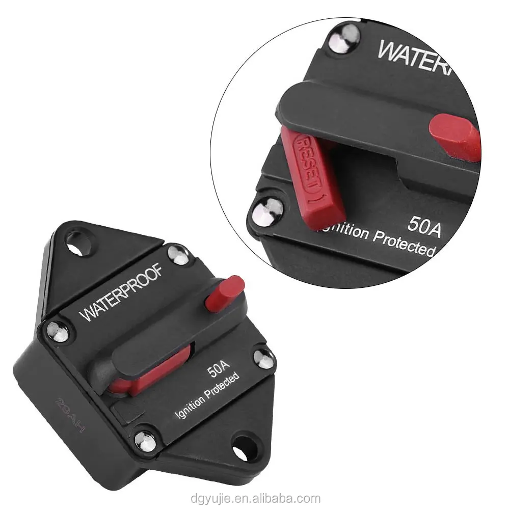 50a Waterproof Amp Audio Circuit Breaker Reset Fuseholder Replacement