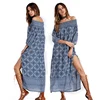 2019 hot sale women's new style print strapless Middle Eastern Muslim off shoulder caftan dress