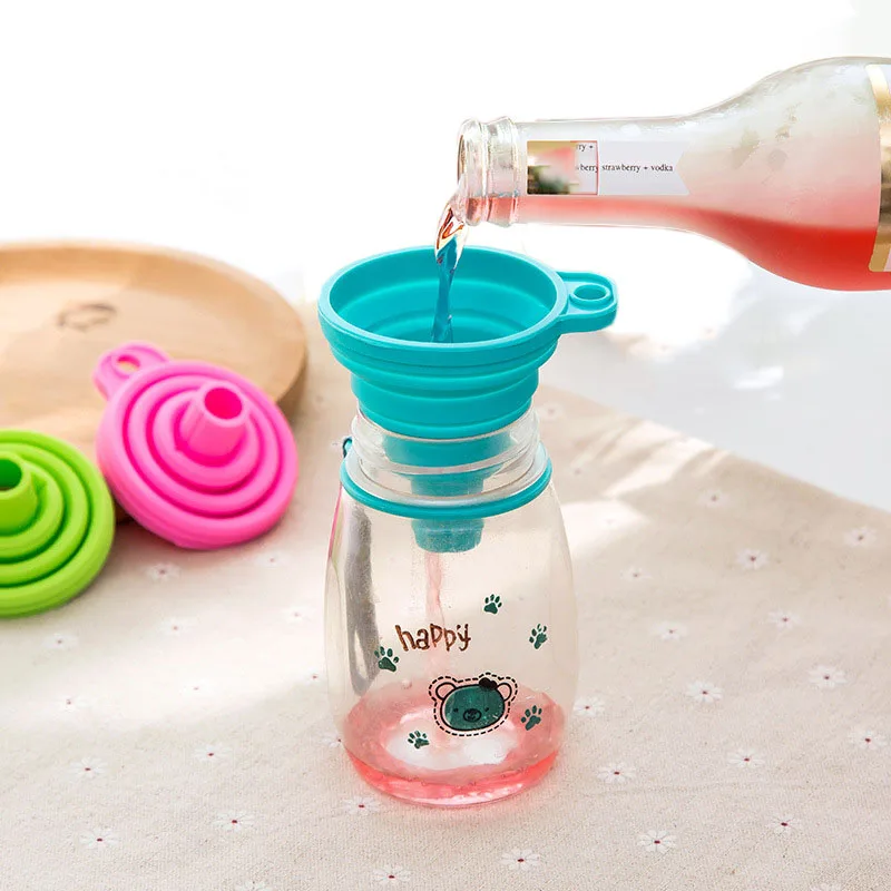 Eco Collapsible Silica gel Funnel Amazon Top Seller New Products Kitchen Accessories Oil Vinegar Seasoning Water Juice Funnels