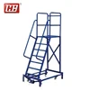 2018 Warehouse steel portable stairs Safety Rolling Mobile Platform Ladder