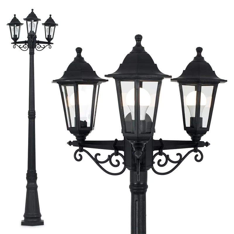 Amazon Best Seller 3 Lamp Post LED 30W Garden Light Outdoor
