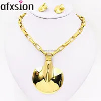 

AFXSION Online wholesale Gold Design European jewelry, gold plated stainless steel jewelry set wholesale