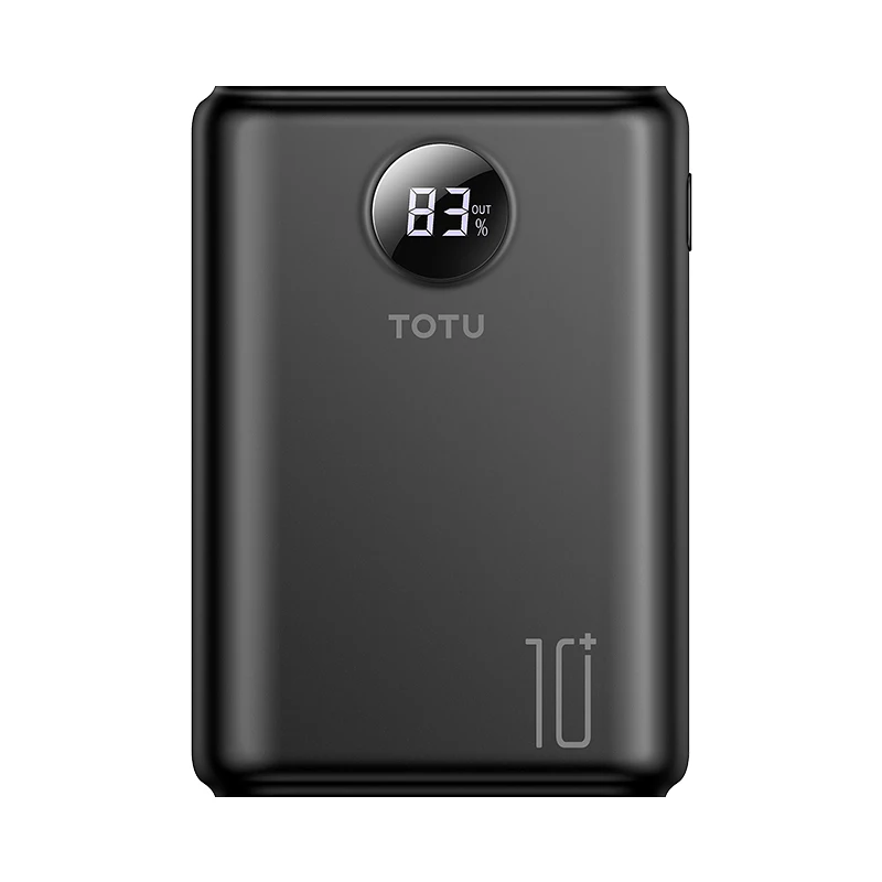 

TOTU 10000mAh Portable Mini Power Bank with LED Display, Black;white