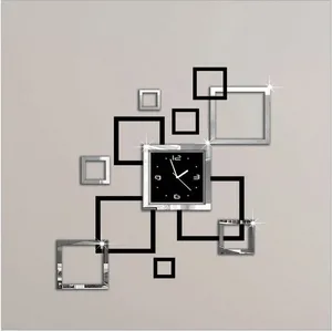 Image of Modern design removable mirror sticker clock watches kids room wall decor clock on the wall