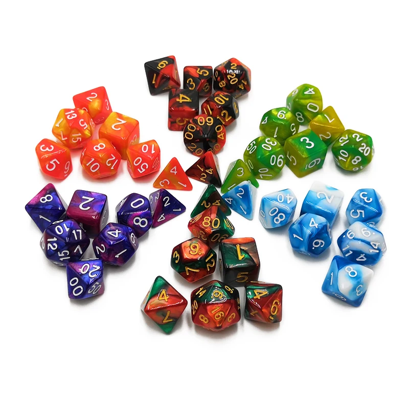 Custom MINI dungeons and dragons and miniature dice colorful plastic polyhedral game dice set