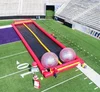 2019 Hot sale inflatable ramp game, inflatable race track with rolling zorb ball