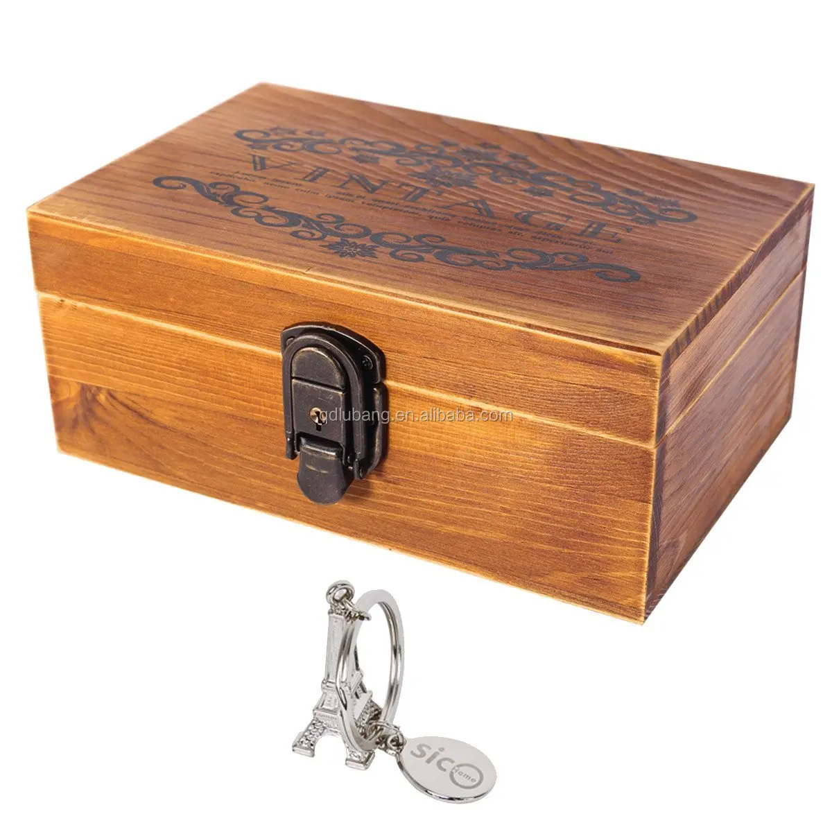 Old Style Decorative Treasure Chest with Lockable Latch New Wooden Treasure Box 