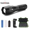 Wholesale XML T6 LED Factory Most Powerful Rechargeable Flashlight Torch with Zoom Focus
