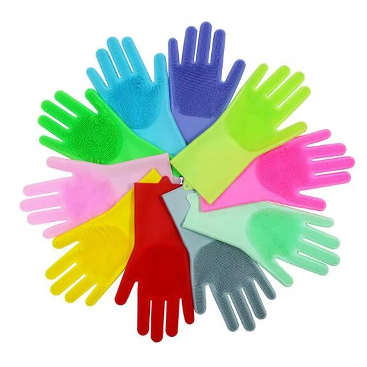 

Multi-function Magic Dishwashing Silicone Gloves, Blue, green, yellow, purple, grey