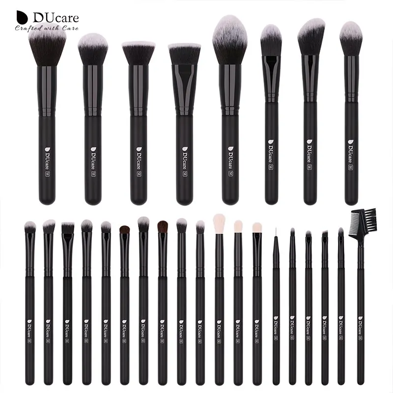 

Ducare High Quality Goat Hair Makeup Brushes Set DF2725, Black