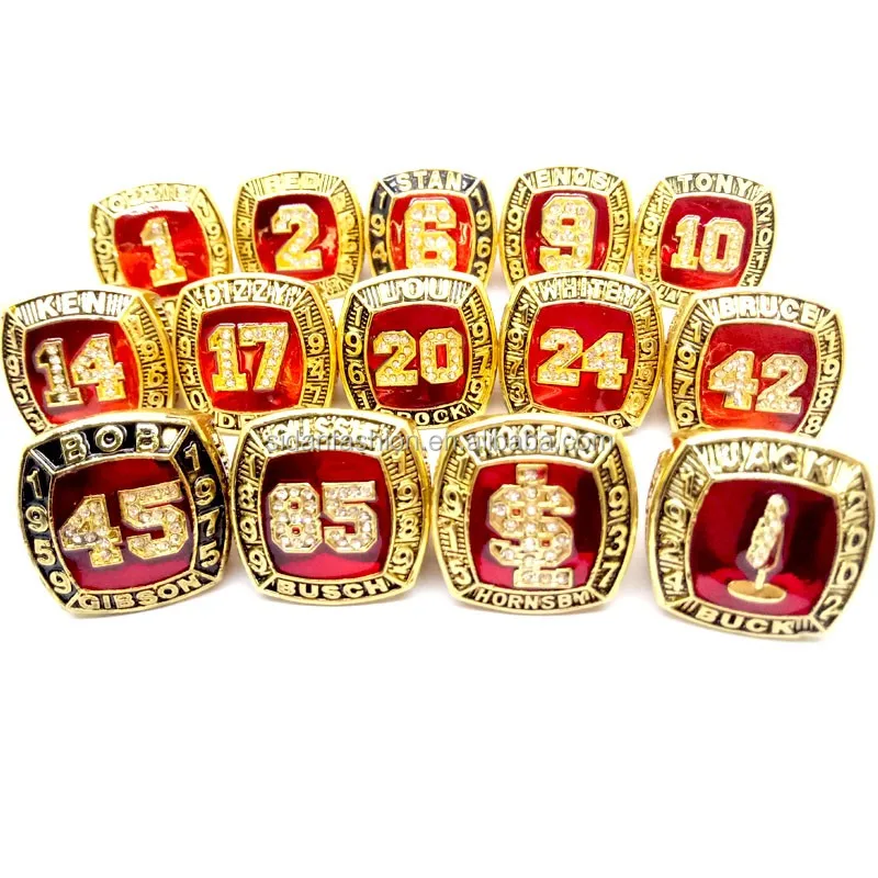 14pcs Baseball Players Hall Of Fame Rings Set For Fans Collection Buy Rings Set,Hall Of Fame