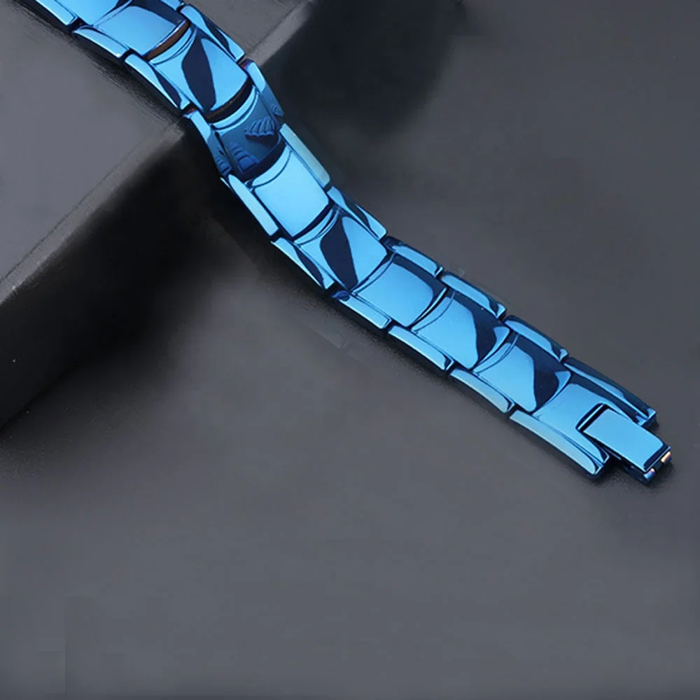 

Best quality blue plated therapy magnetic tungsten blood circulation bracelet