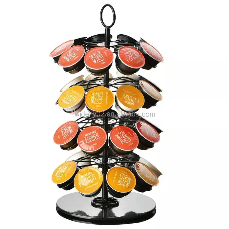 

Wholesale Nespresso Metal Wire Iron Stainless Steel Foldable Revolving Carousel 36 Pods K-cup Coffee Capsule Pod Holder, Black