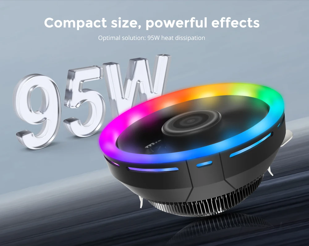 Alseye H120z 120mm Rgb Fan Cpu Cooler With Universal Hear Sink For