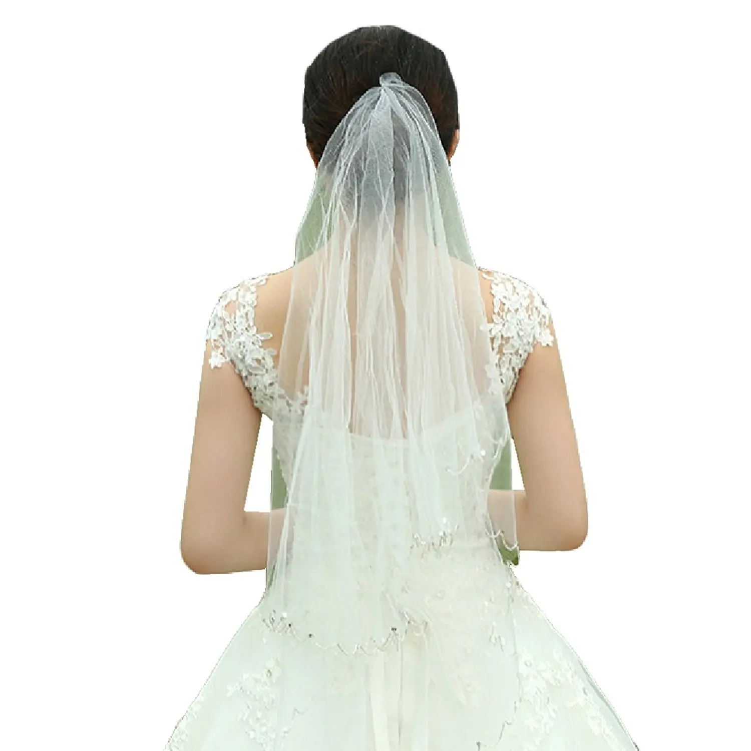 off white wedding veil