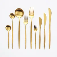 

Wedding Party Dinnerware Set Stainless Steel 18/8 Gold Plated Flatware Set Fork Knife Spoon Hotel Restaurant Cutlery Set