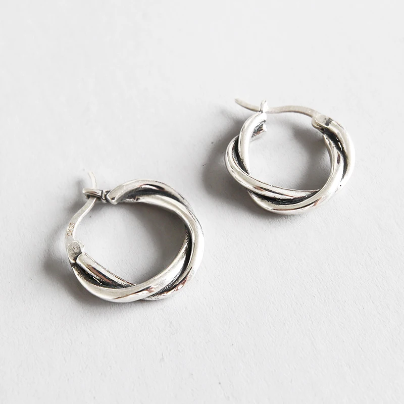

2019 trending valentines silver love knot post earrings wedding twist hoop 925 Sterling silver earring, Customized color