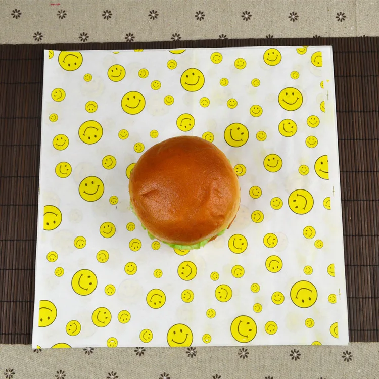 Custom logo printed food wrapping paper for burger sandwich wrapping