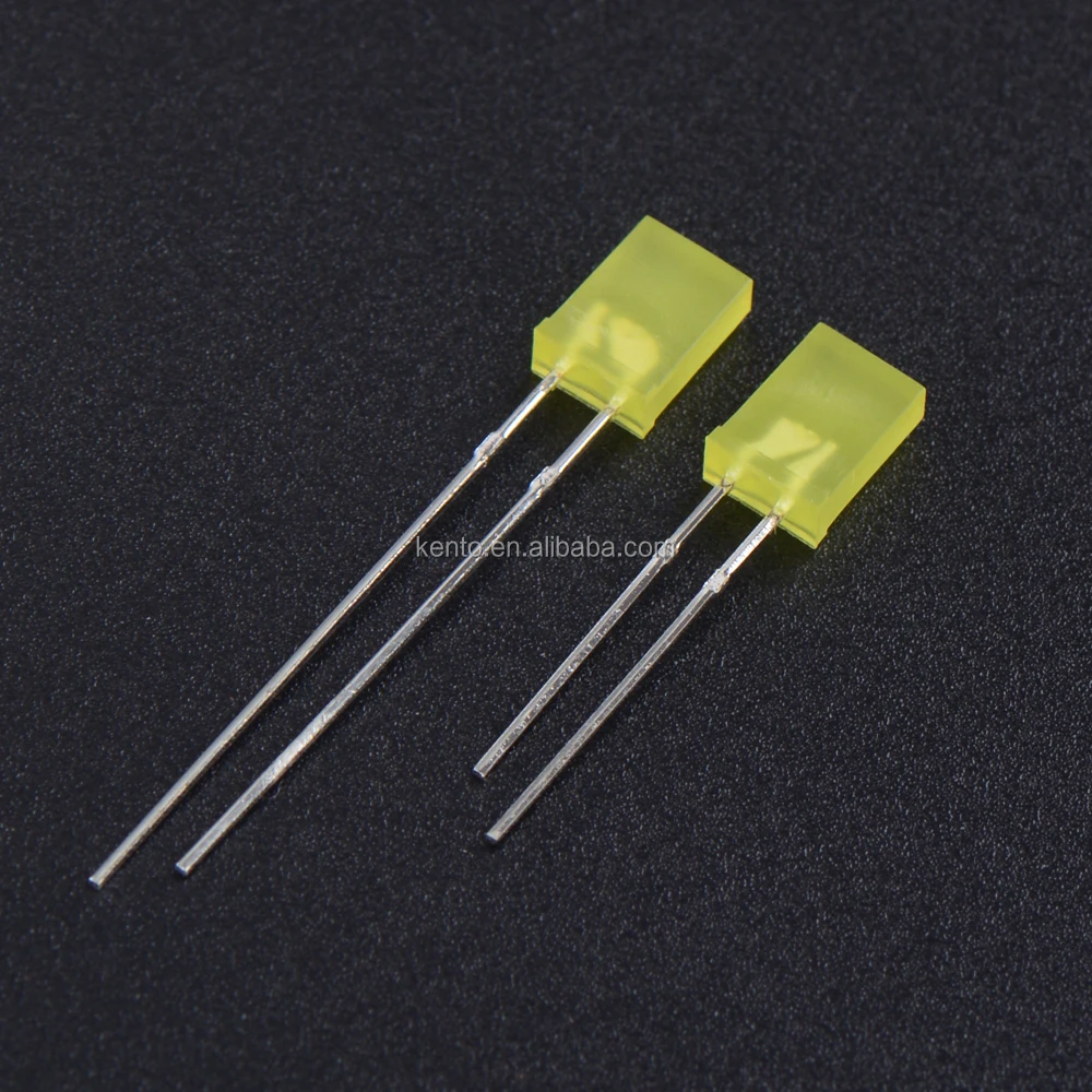 2X5X7mm rectangle yellow diffused dip led 257 lamp led diode