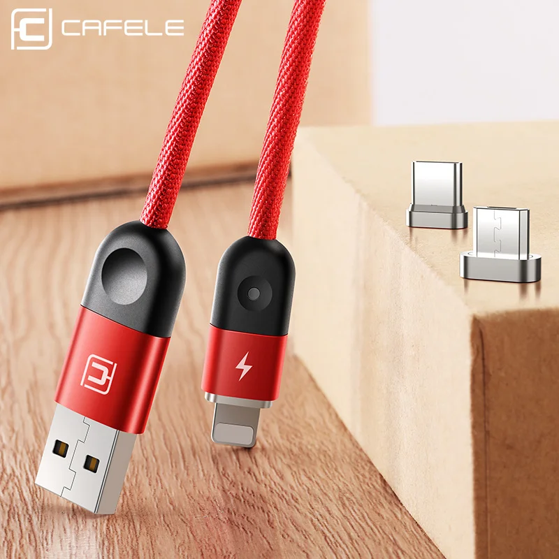 

CAFELE multi charger cable 3 in 1 magnet usb mobile phone data retractable charging cable for android, Black;red;silver