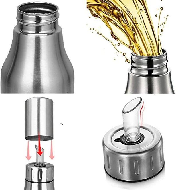 Wholesale Gift set Kitchen Tools Metal Stainless Steel Olive Oil Pot&amp;Vinegar Dispenser Stainless Steel