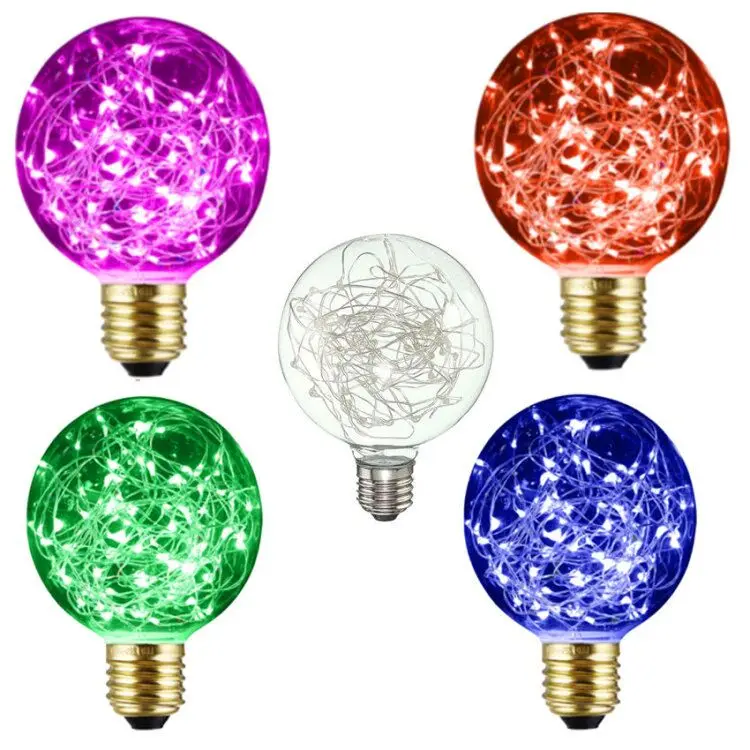 Copper wire g45 1w led bulb light