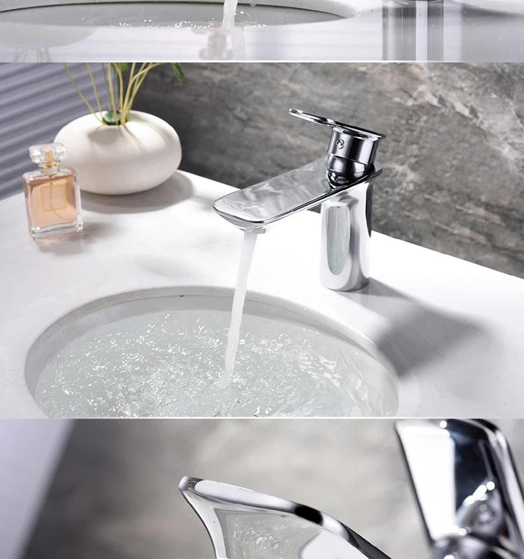 HIDEEP Bathroom hot and cold water faucet brass chrome basin mixer