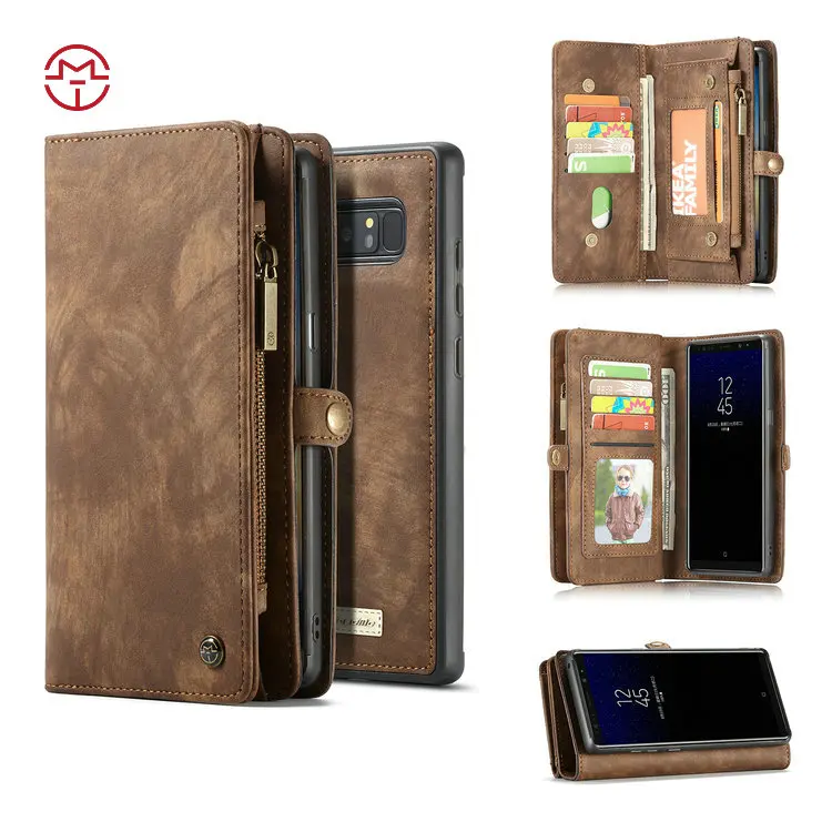 

New arrival hot selling book case for Samsung Galaxy Note 8 leather wallet case for Galaxy Note 8, Coffee;mix colors