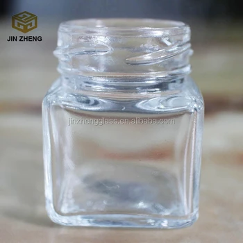 Cheap Wholesale Square Shape Fancy 50ml 80ml Glass Honey Jars For