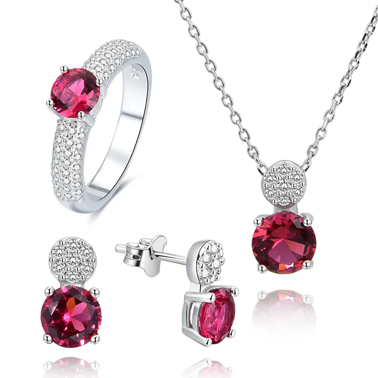 Poliva Wholesale Import Necklace Earring Ring Jewellery Red Stone Ruby ...