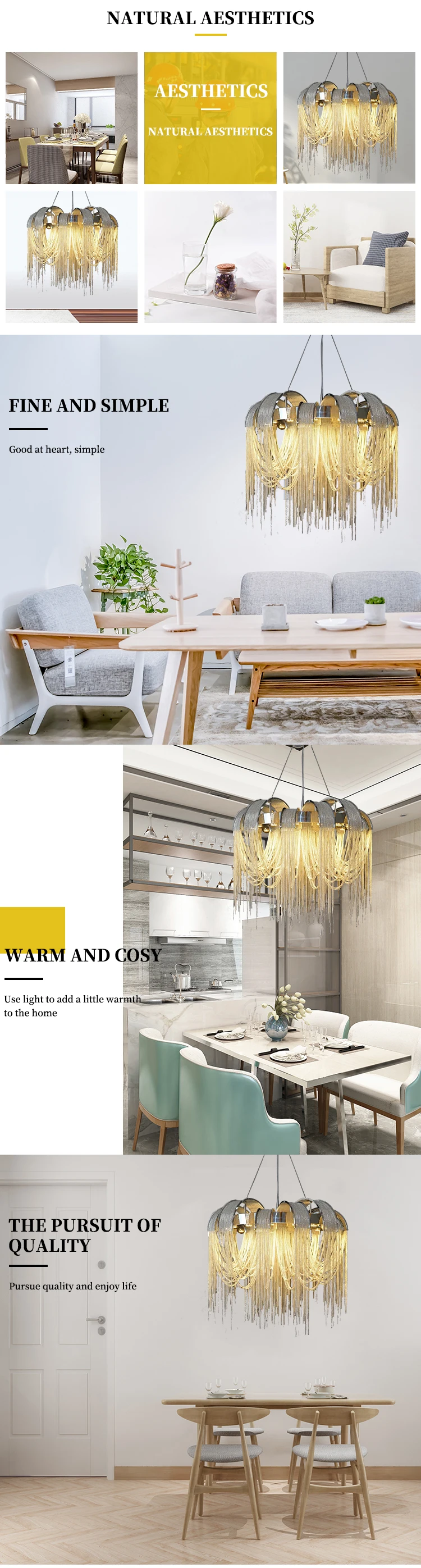 Modern LED aluminium pendant lamp chandelier lights