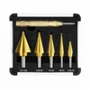 6pcs Automatic Center Punch High Speed Steel Double Cutting Blades Design Step Drill Bit Set