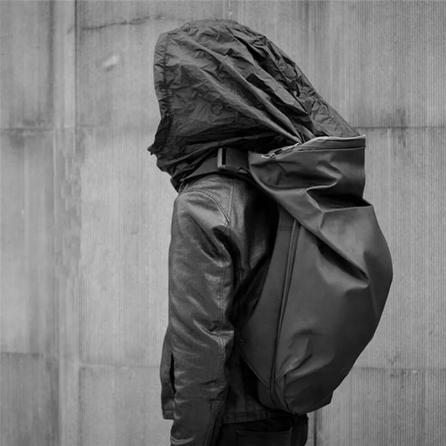 

Outdoor solid color Travelling PU backpack with Cap