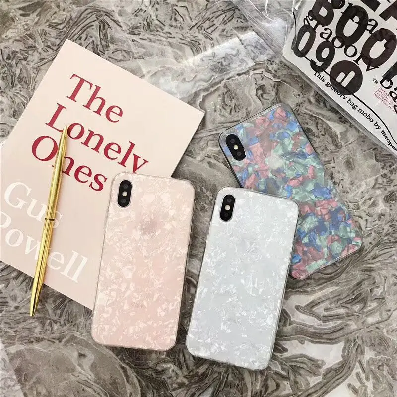 Bright Shell Paper TPU Mobile Phone Case for iPhone X
