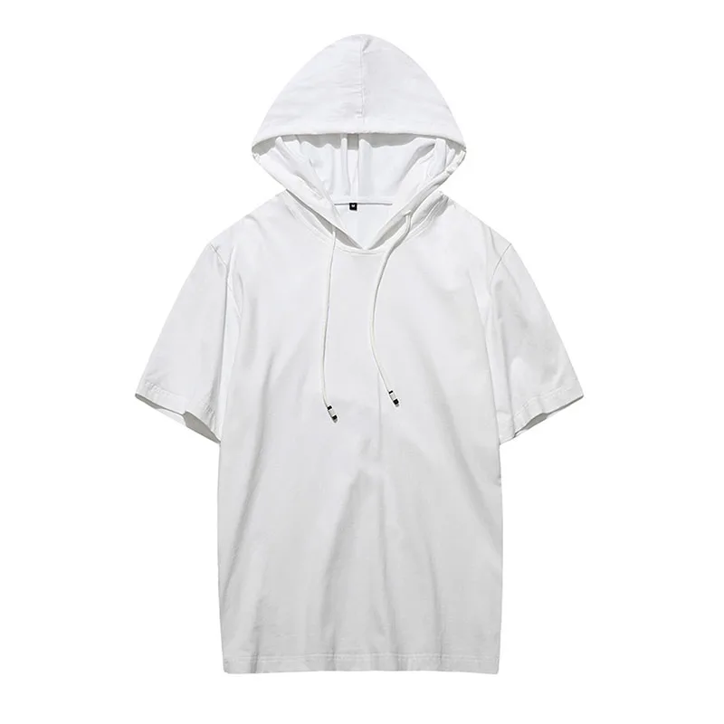 

High quality custom made logo plain color short sleeves street style hoodies hoodies men, Picture color