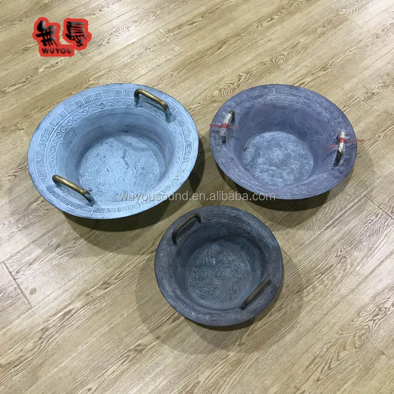 
28cm 38cm 44cm chinese traditional bronze spouting bowl and waterspring bowl 