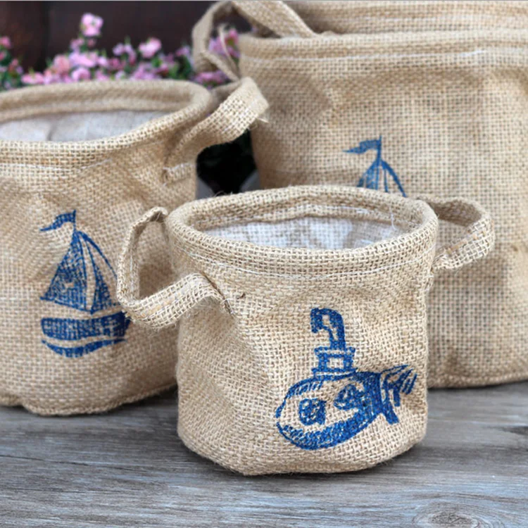 

Custom multifunctional jute household set flowerpots plant grow Bag, Customized