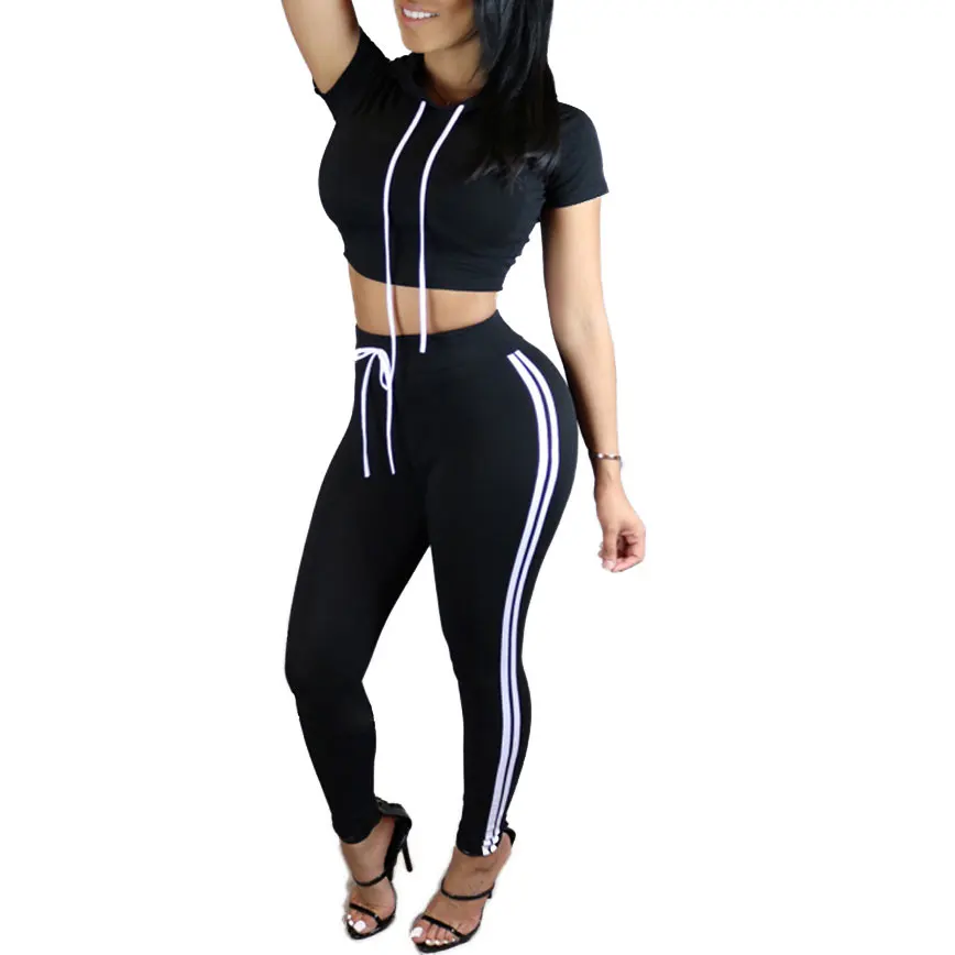 

8Colors Sexy clothes factory direct Wholesale Cotton sexy jumpsuit tshirts and pants sets jumpsuits for sexy women