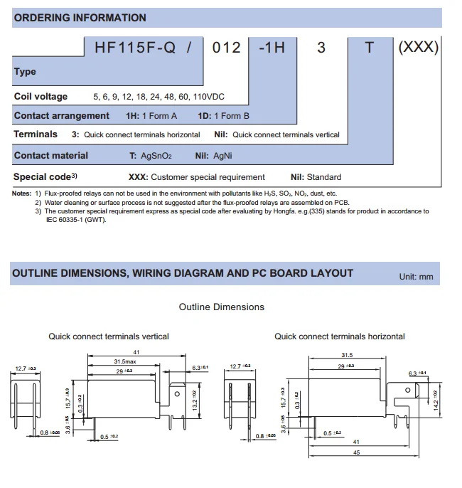 Hf115f реле схема