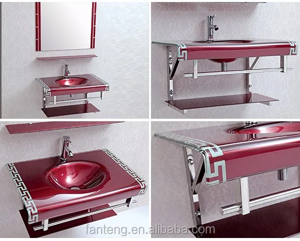 BSCI Modern Tempered Glass Basin for Bathroom Stainless Steel Support Glass Washing Vessel Sink Colored Bathroom Glass Basin