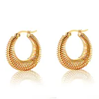 

BAOYAN Fashion Gold Plated Stainless Steel Hoop Earrings For Women