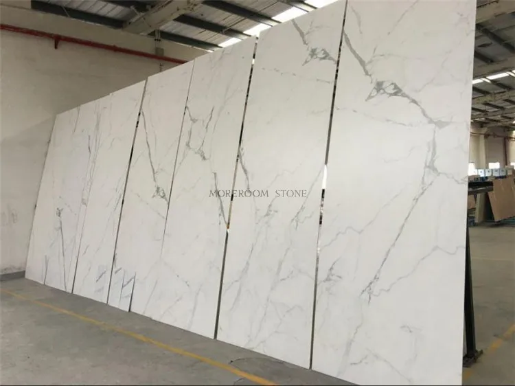 Big Size 3200x1600mm Calacatta Table Top Marble Veneer Tiles Large
