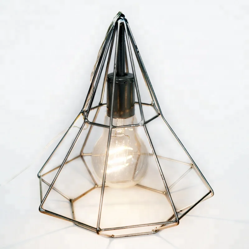 Battery Operated Vintage Decorative Cage LED Pendant Light